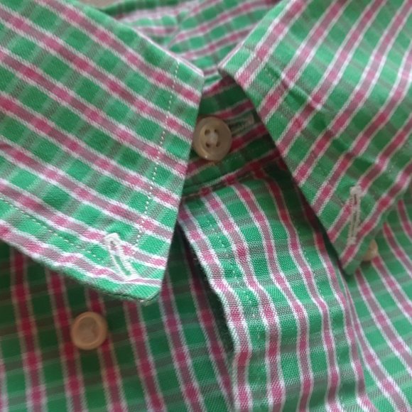Pink / Green Polo by Ralph Lauren dress shirt - Picture 5 of 8